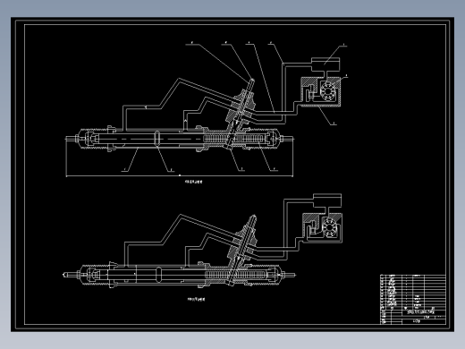 汽车齿轮齿条转向器系统机械设计cad图纸零件图装配图说明书