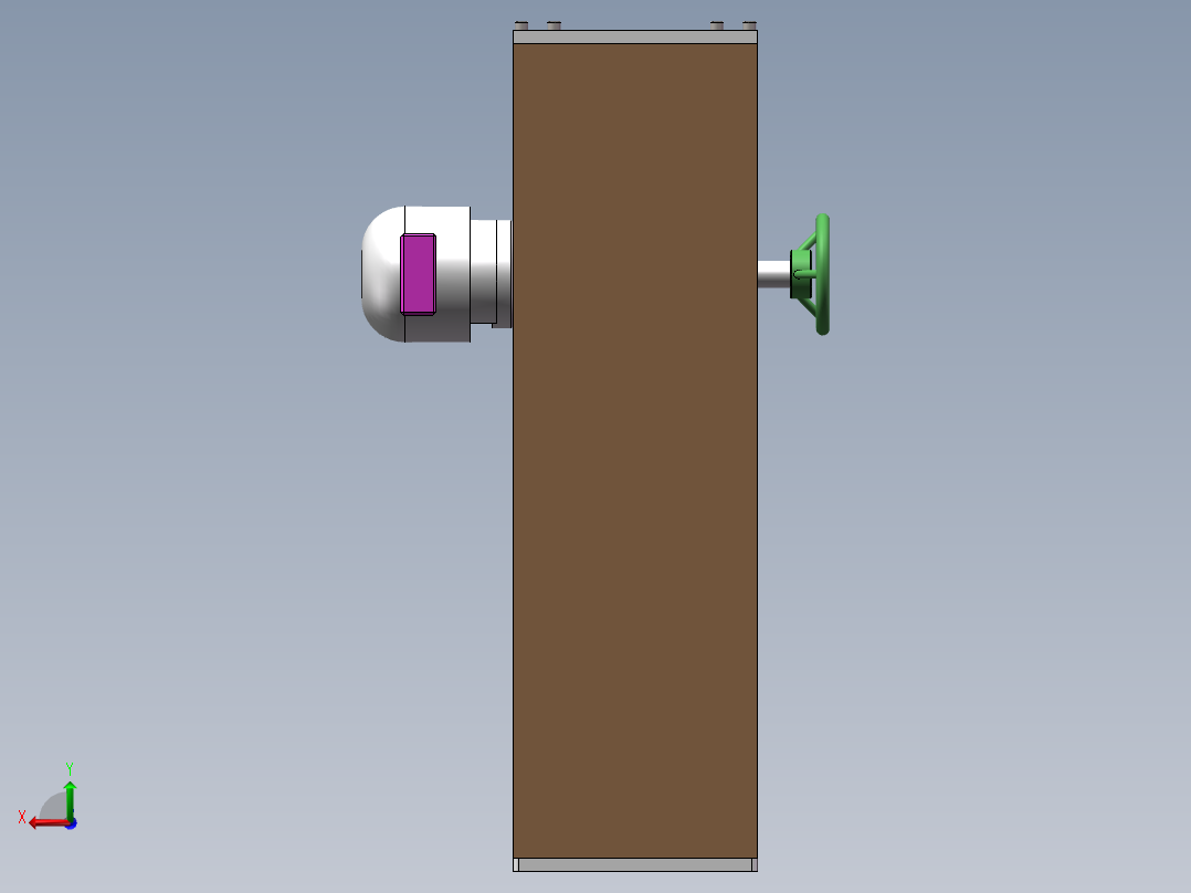 Q031-一种停电后可人工操作的电动栏杆的设计【三维SolidWorks】后视图