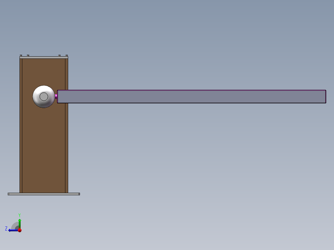 Q031-一种停电后可人工操作的电动栏杆的设计【三维SolidWorks】右视图