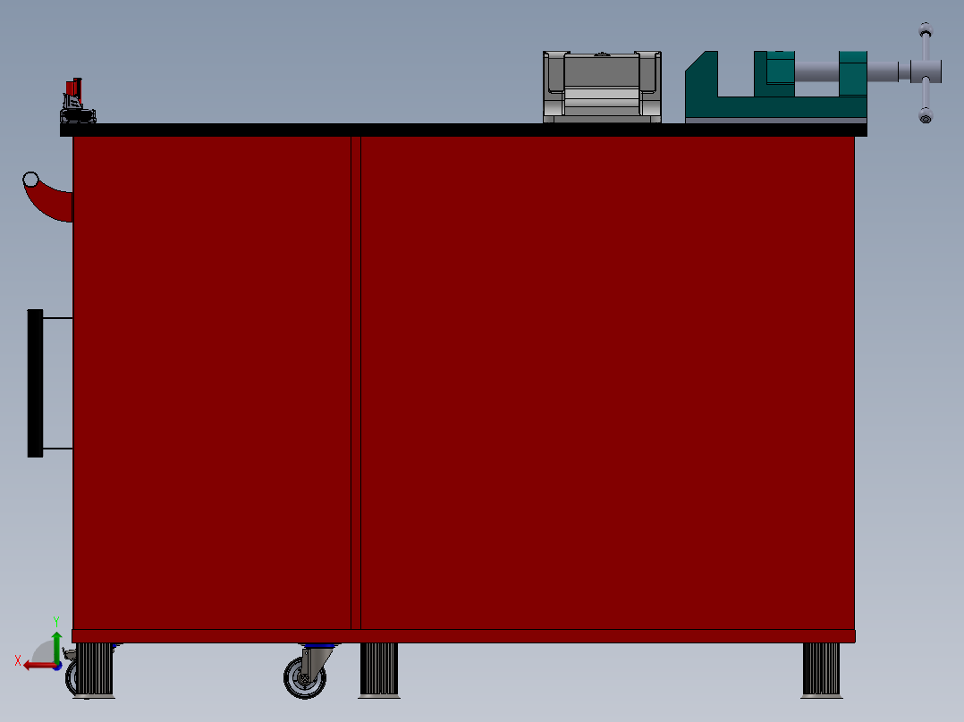 机械工程师的工作台工具柜模型3D图纸 Solidworks设计后视图