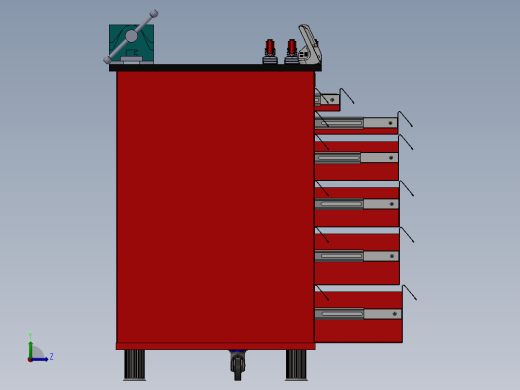 机械工程师的工作台工具柜模型3D图纸 Solidworks设计左视缩略图