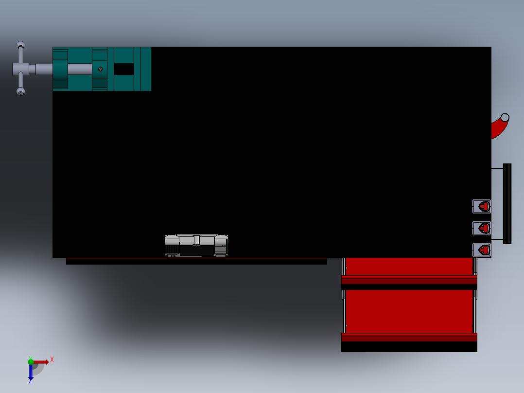 机械工程师的工作台工具柜模型3D图纸 Solidworks设计俯视图