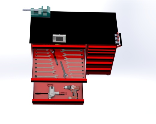 机械工程师的工作台工具柜模型3D图纸 Solidworks设计缩略图