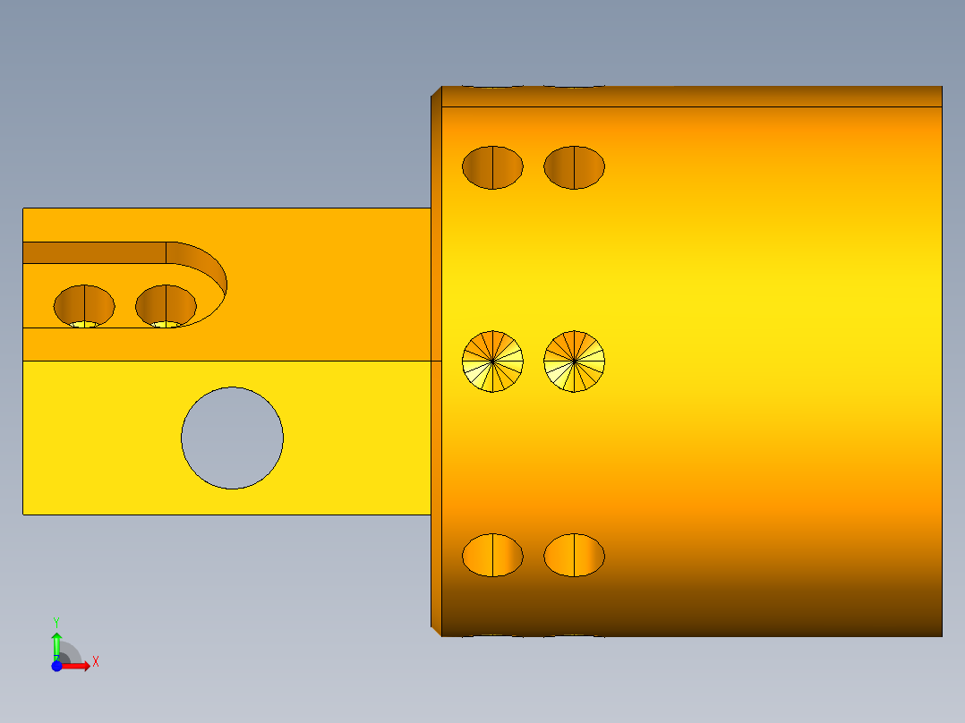 四轴六面体前视图