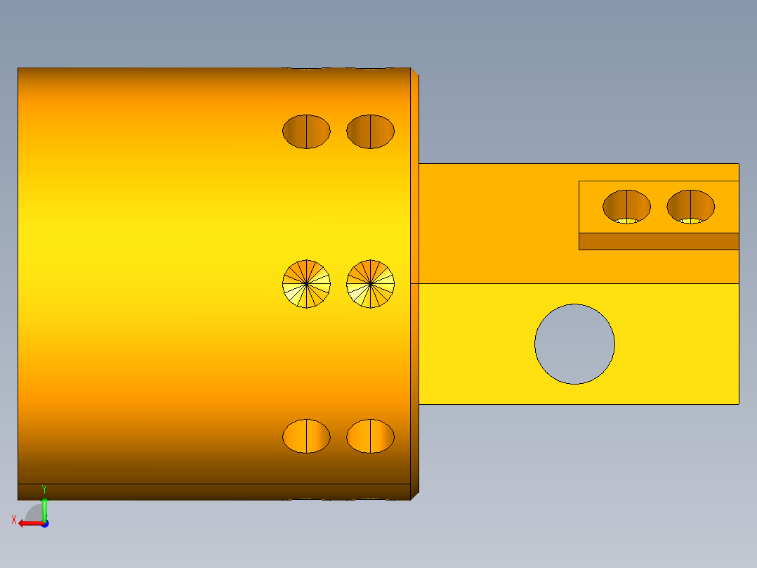 四轴六面体后视图