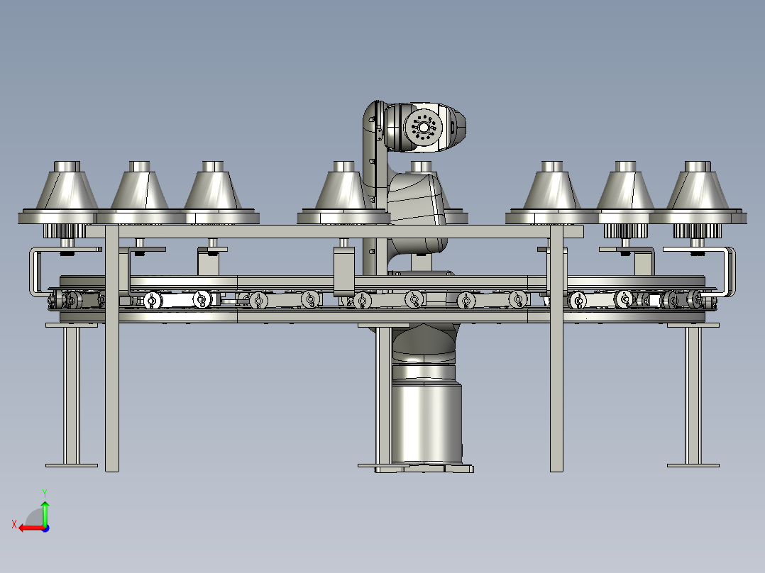B7_环形轨道生产线后视图