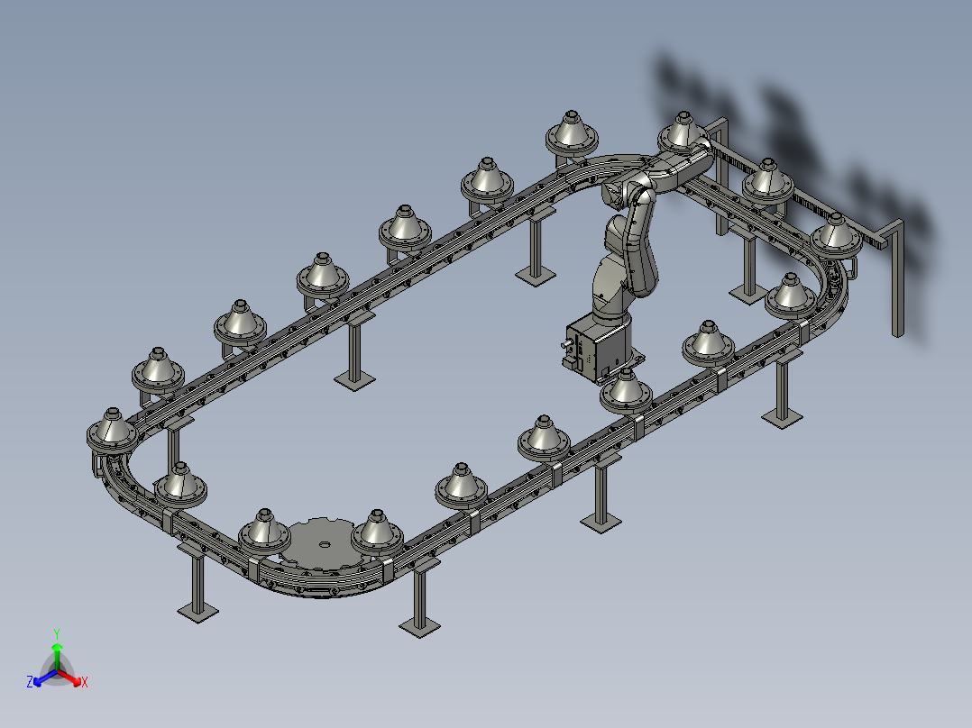 B7_环形轨道生产线正等轴测图