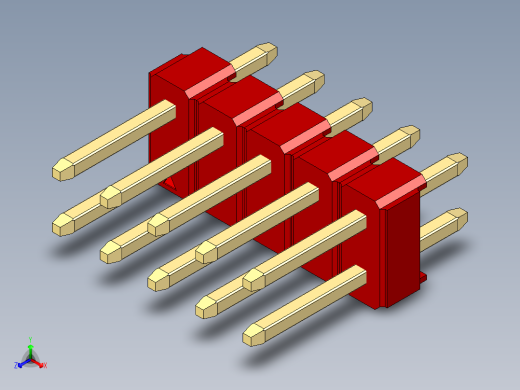 彩色公头100mil（2.54mm）系列-DS1021_red_2x05p_100mil_Type1_rev1.0