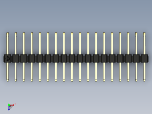 彩色公排针 100mil 2.54mm 系列-DS1022_black_3x18p_100mil_TypeD_rev1.0俯视缩略图