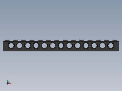 乐高机械组积木（横梁）-4211705 - 32018 Medium Stone Grey Technic Brick 1 x 14 with Holes前视缩略图