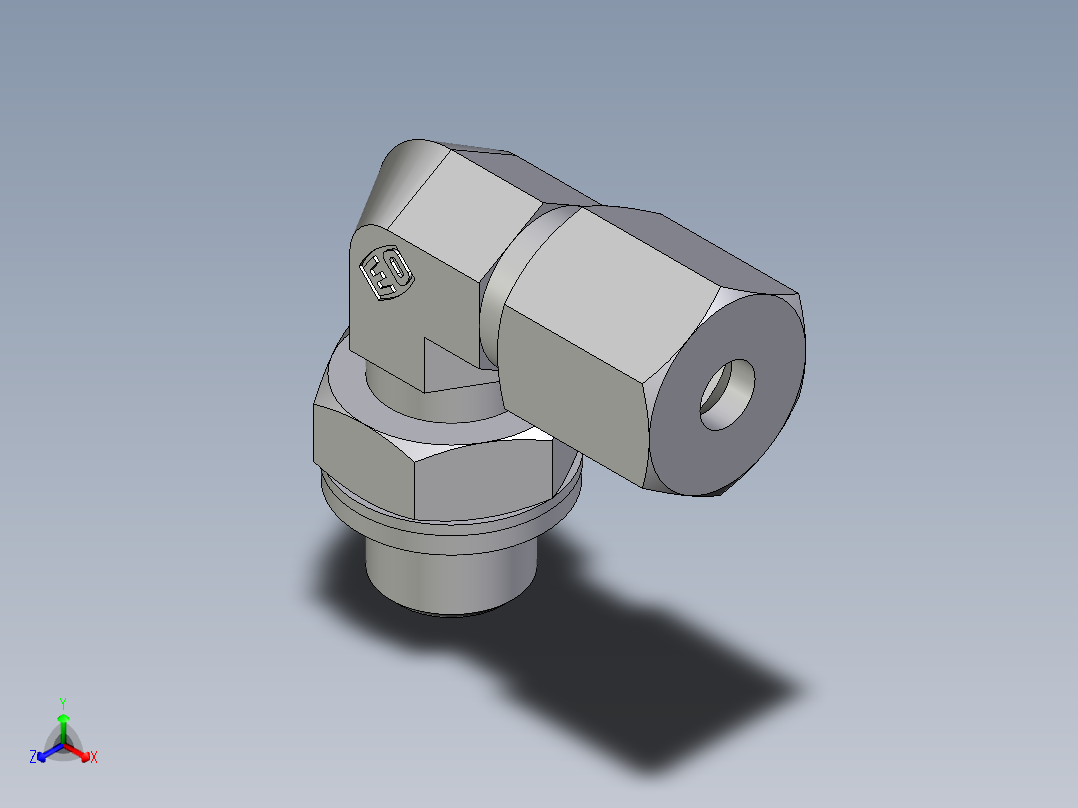 卡套式工业通用硬管接头EO_Adjustable_Locknut_elbow_WEE06SRCF主视图