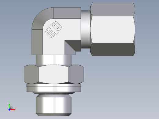 卡套式工业通用硬管接头EO_Adjustable_Locknut_elbow_WEE06SRCF前视缩略图
