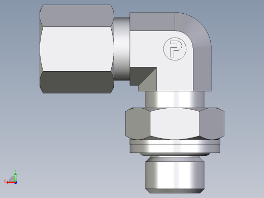 卡套式工业通用硬管接头EO_Adjustable_Locknut_elbow_WEE06SRCF后视缩略图