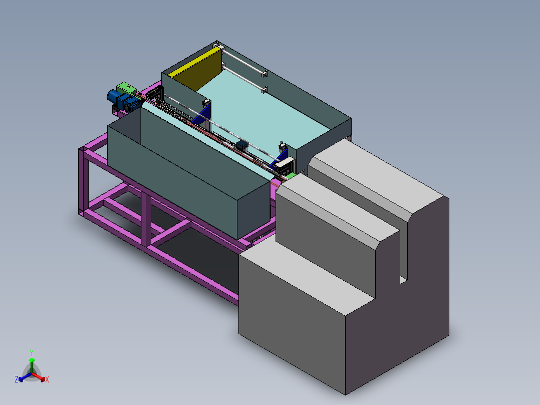 研磨自动上下料正等轴测图
