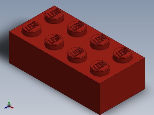 乐高套装 4421基本积木-300121 Bright Red Brick 2 x 4.SLDPRT