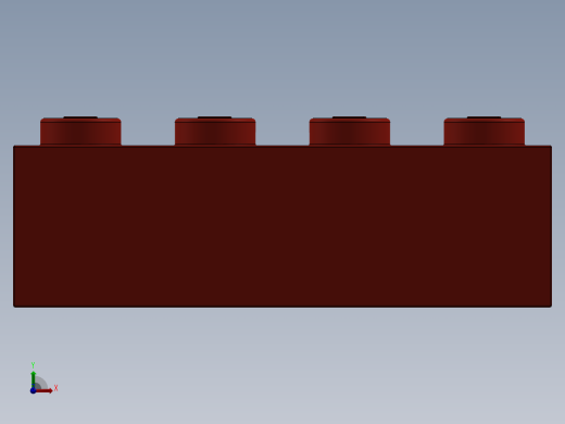乐高套装 4421基本积木-300121 Bright Red Brick 2 x 4.SLDPRT前视缩略图