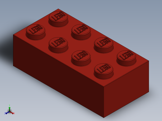 乐高套装 4421基本积木-300121 Bright Red Brick 2 x 4.SLDPRT正等轴测缩略图