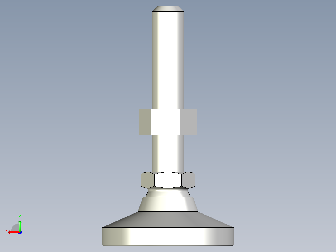 水平調整腳座(SUS製)LM-3D多系列多零件图纸模型后视图