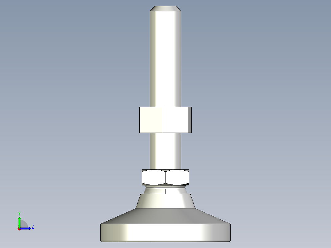 水平調整腳座(SUS製)LM-3D多系列多零件图纸模型左视图