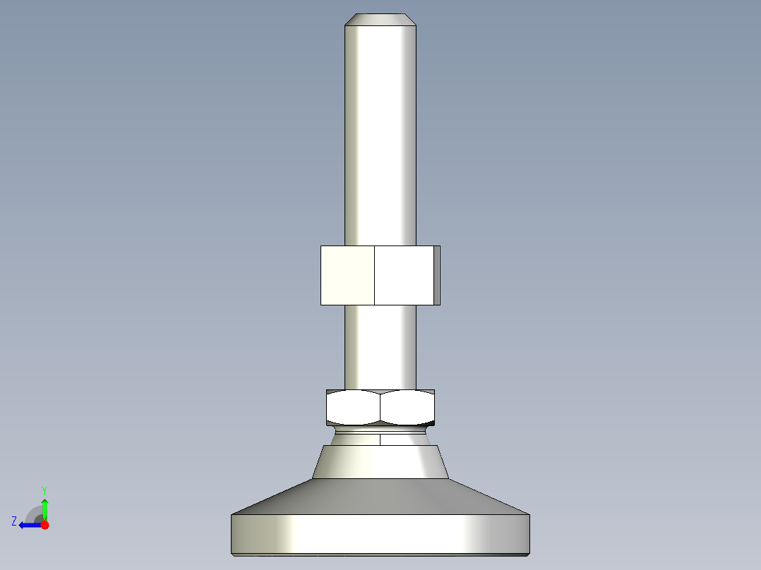 水平調整腳座(SUS製)LM-3D多系列多零件图纸模型右视图