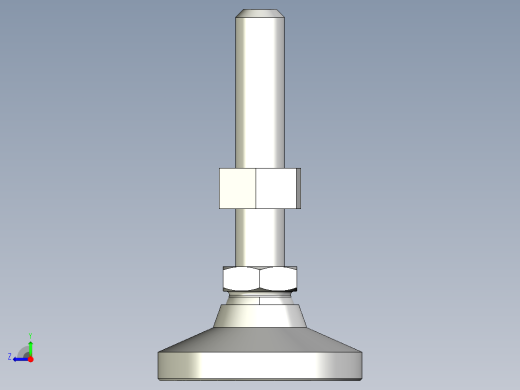 水平調整腳座(SUS製)LM-3D多系列多零件图纸模型右视缩略图