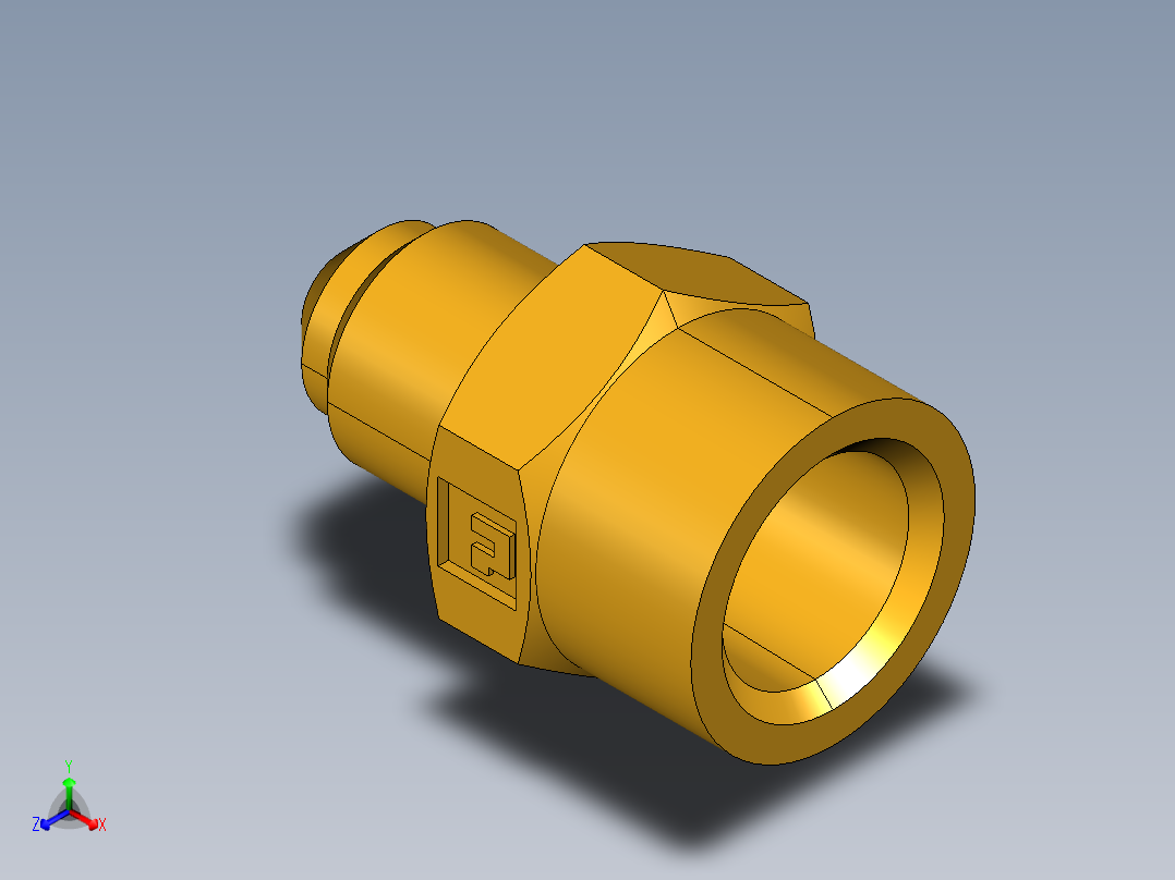 扩口式工业通用硬管接头Female Connector 46F-6-6正等轴测图
