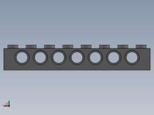 乐高机械组积木（横梁）-4211442 - 3702 Medium Stone Grey Technic Brick 1 x 8 with Holes后视缩略图