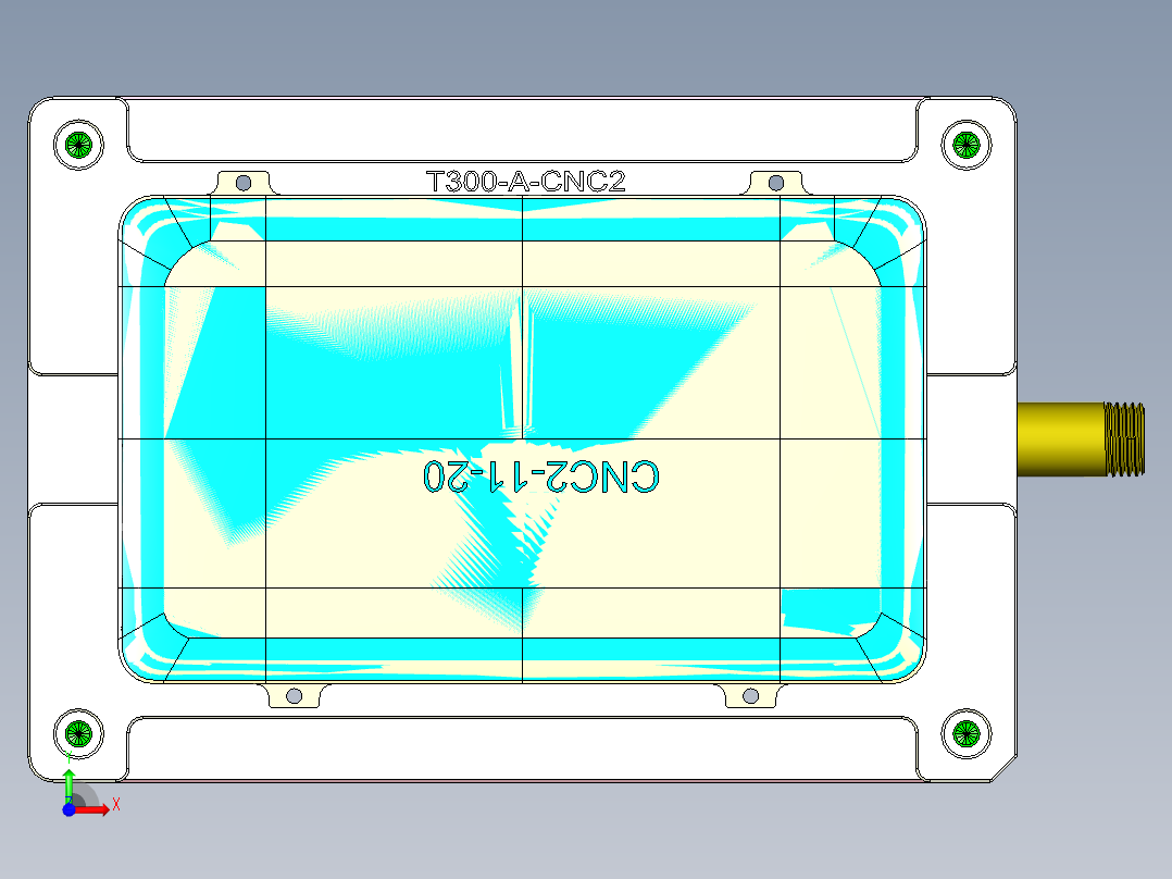 T300-A-笔记本CNC工装夹具三维模型CNC2前视图