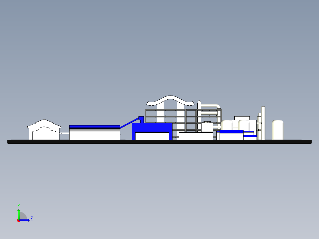 B2004041-废物处理厂左视图