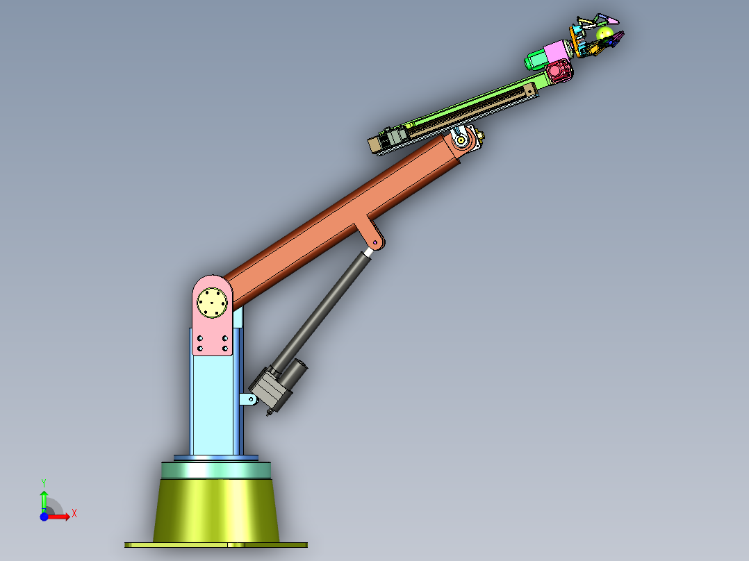 水果采摘机械手苹果采摘机械臂前视图