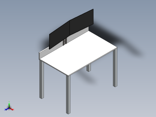 电脑桌(25)正等轴测缩略图