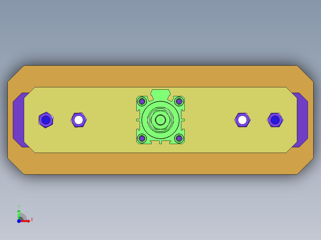 夹紧自锁机构利用连杆死点 强力自锁 结构简单巧妙前视图