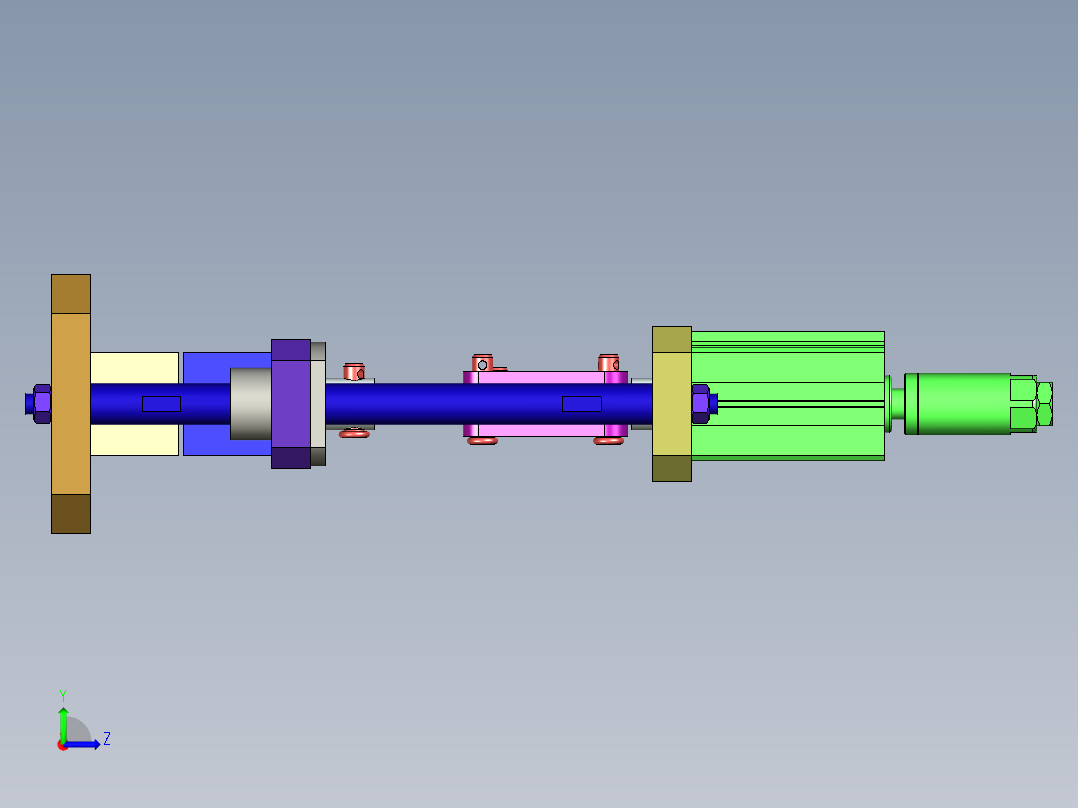 夹紧自锁机构利用连杆死点 强力自锁 结构简单巧妙左视图