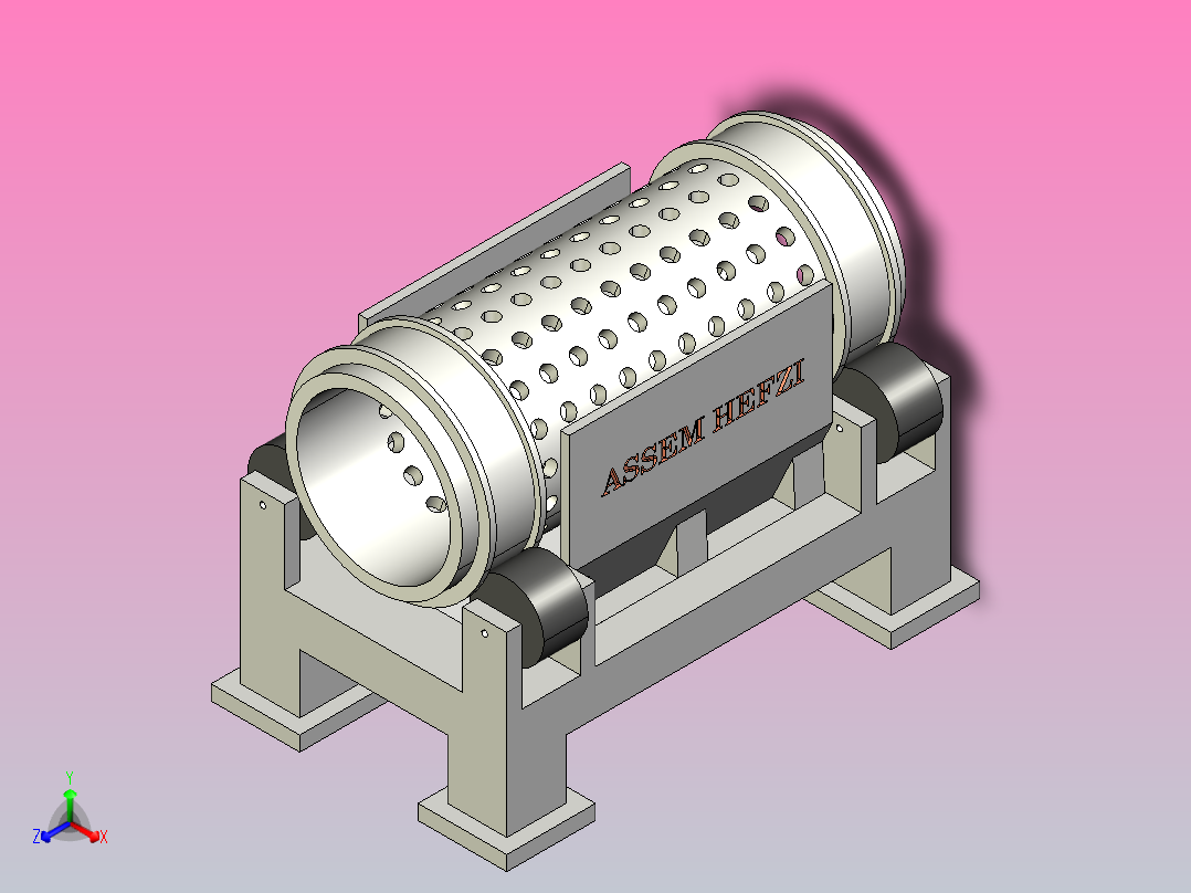 滚筒筛模型主视图