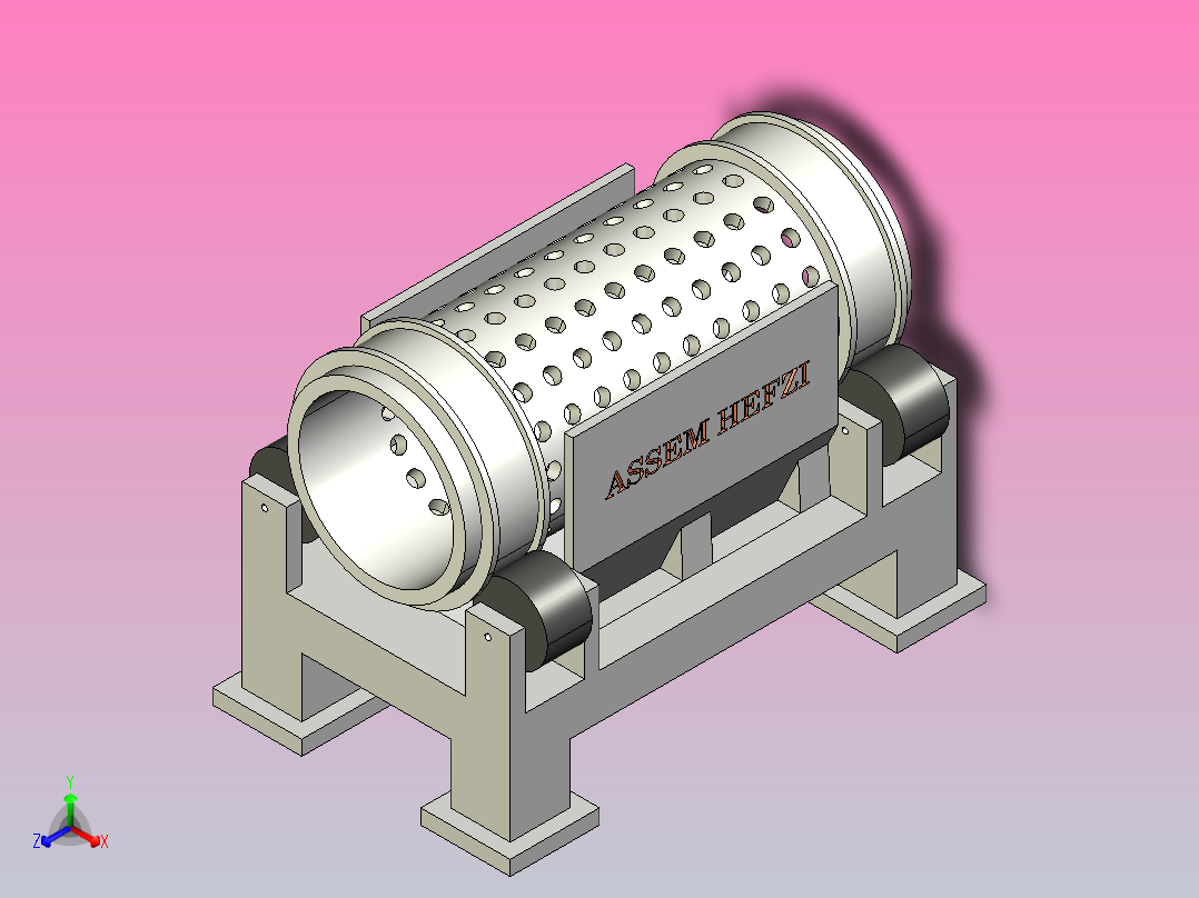 滚筒筛模型正等轴测图