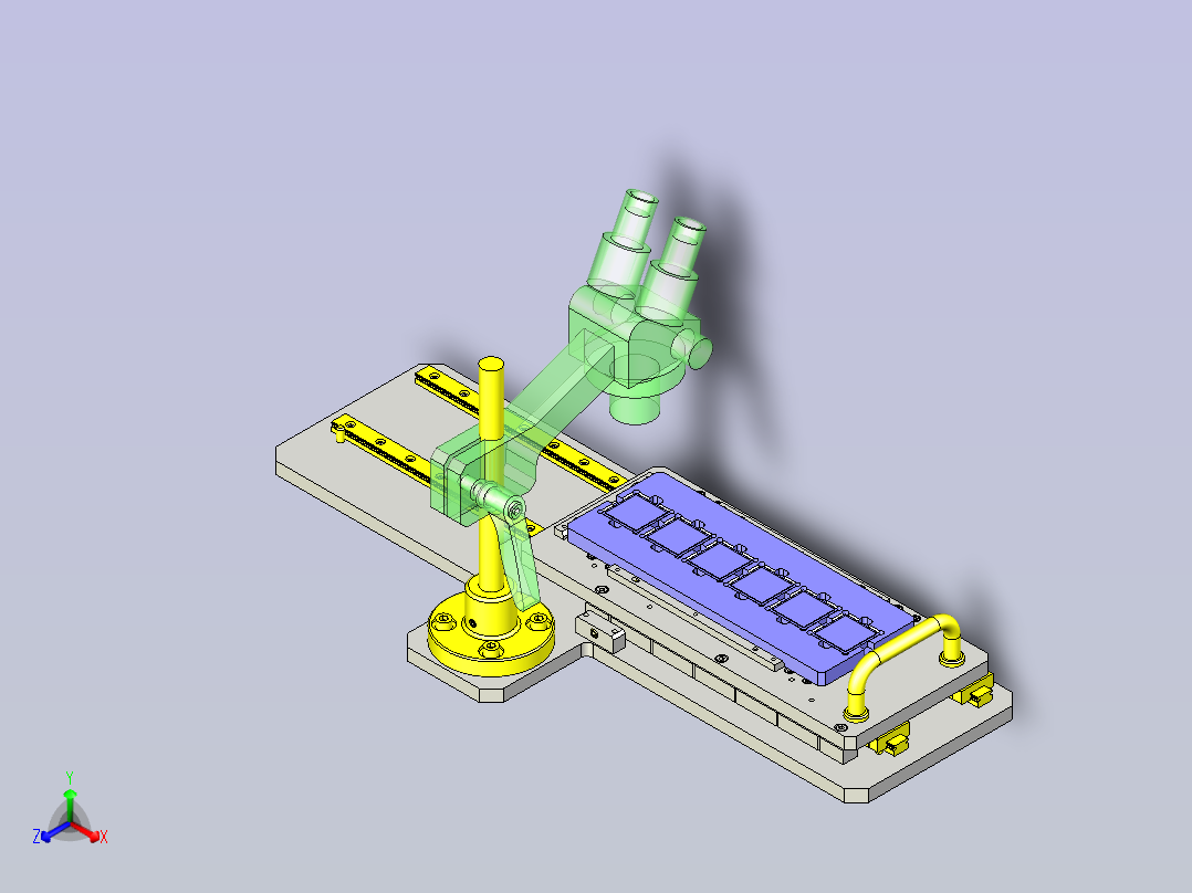 一款滑动位置分度机构3D图纸主视图