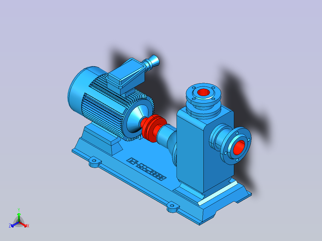 ZW系列无堵塞自吸泵正等轴测图