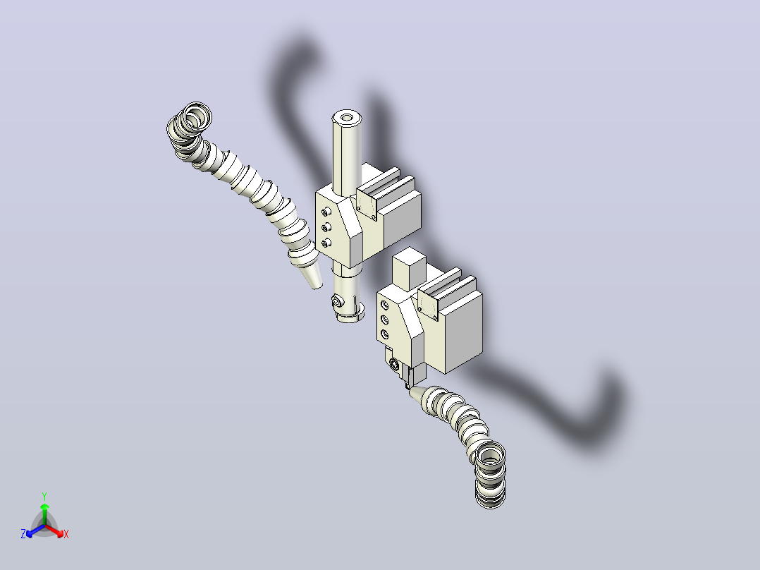 配有分离工具和冷却液管的CNC VDI模块主视图