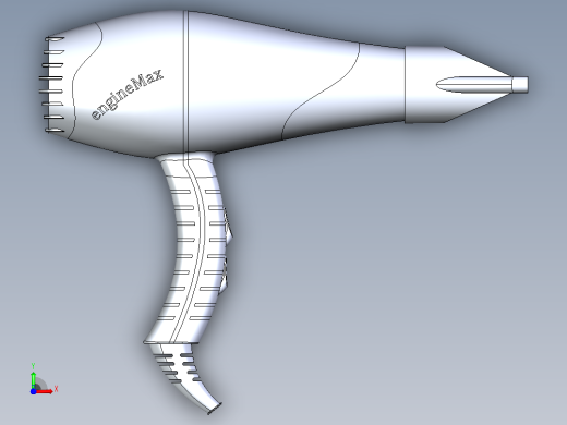 吹风机3D模型前视缩略图