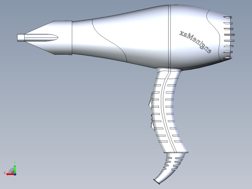 吹风机3D模型后视缩略图