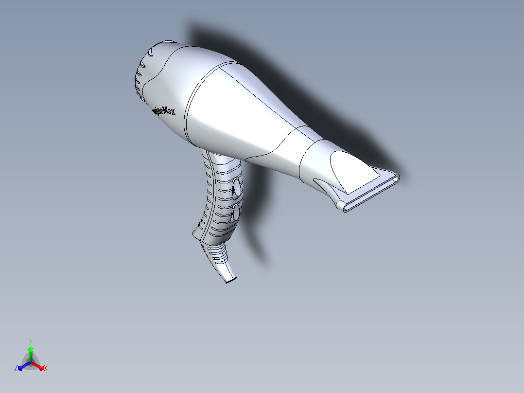 吹风机3D模型正等轴测图
