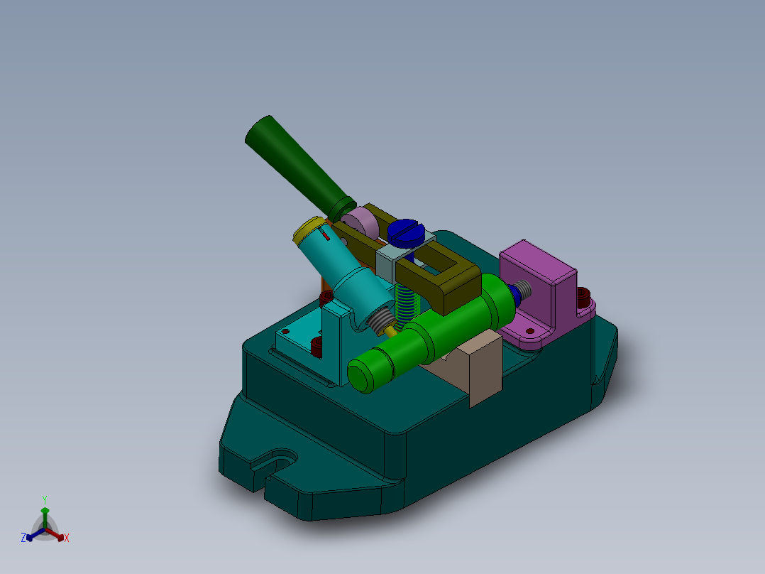 铣半圆键槽铣床夹具正等轴测图