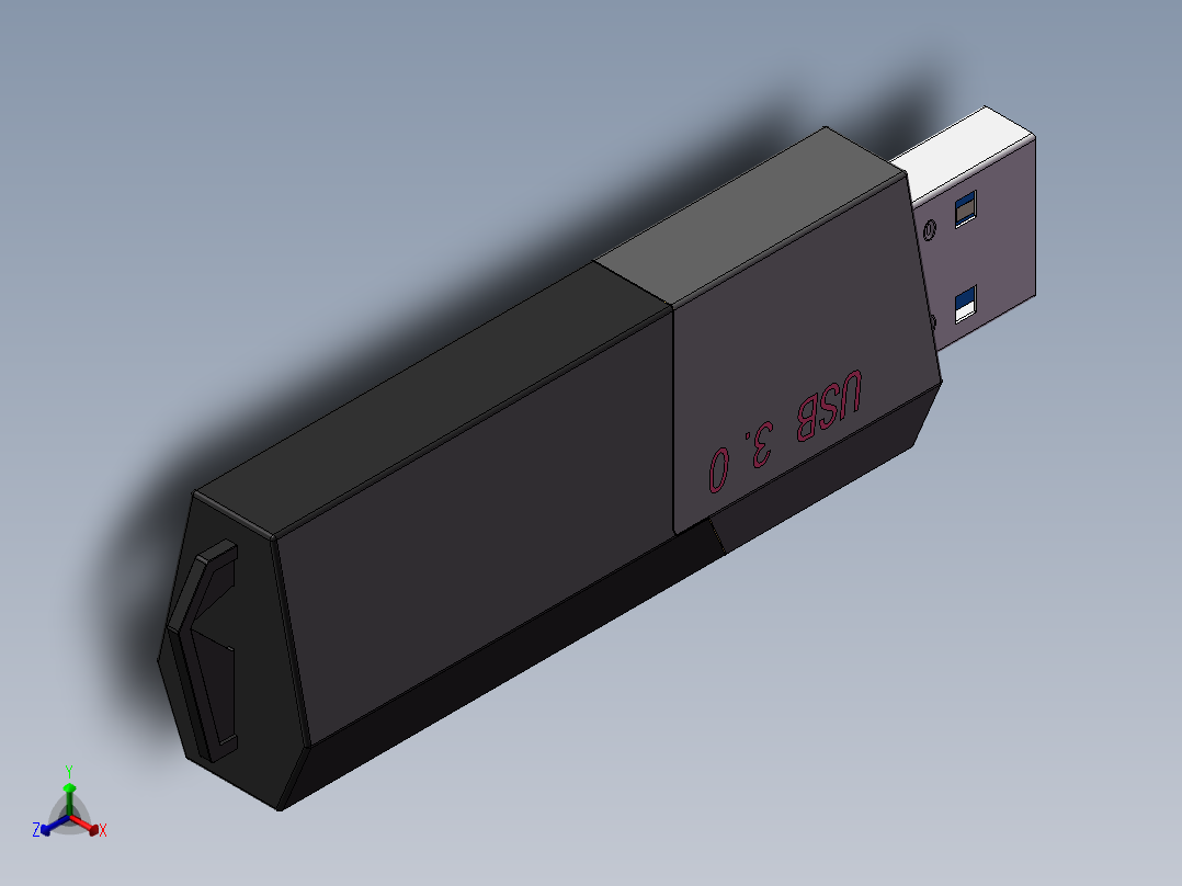 USB3.0读卡器模型正等轴测图