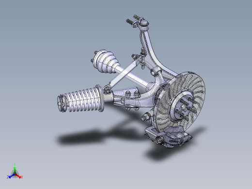 单边麦弗逊悬架3D模型图纸 CATIA设计