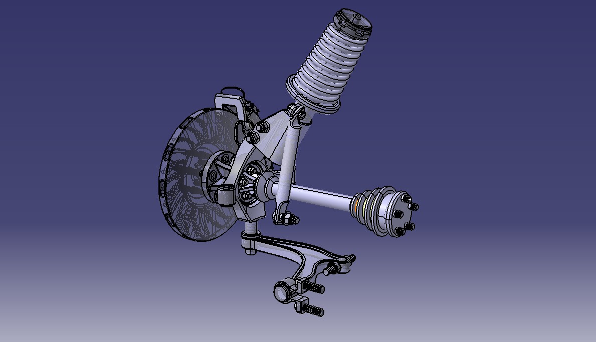 单边麦弗逊悬架3D模型图纸 CATIA设计