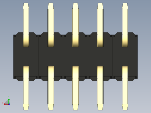 彩色公排针 100mil 2.54mm 系列-DS1022_black_10p_100mil_TypeSMT_rev1.0后视缩略图
