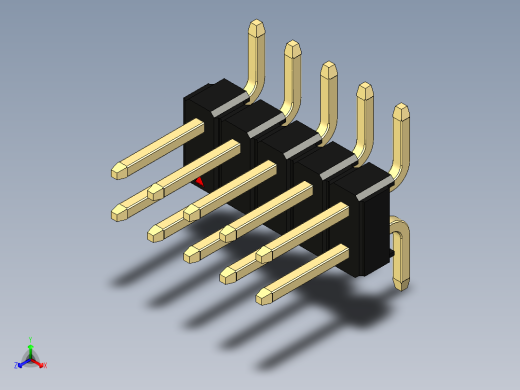彩色公排针 100mil 2.54mm 系列-DS1022_black_10p_100mil_TypeSMT_rev1.0正等轴测缩略图