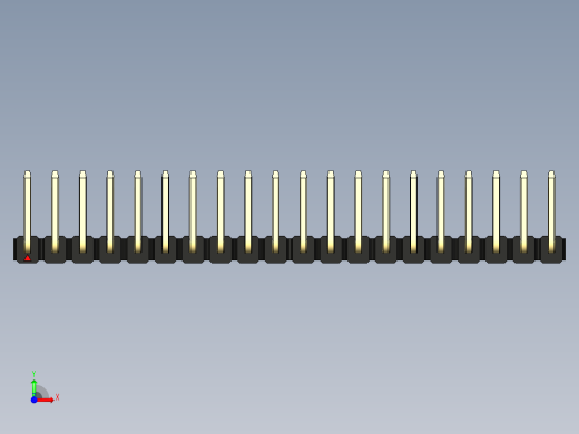 彩色公排针 100mil 2.54mm 系列-DS1022_black_20p_100mil_TypeU_rev1.0前视缩略图