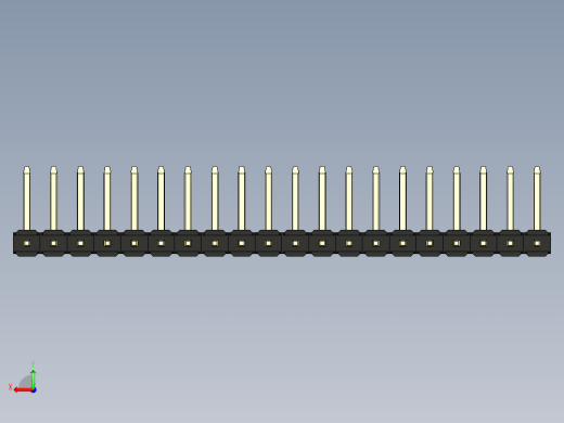 彩色公排针 100mil 2.54mm 系列-DS1022_black_20p_100mil_TypeU_rev1.0后视缩略图