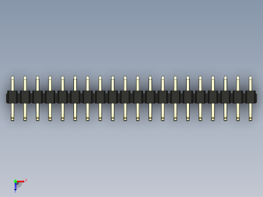 彩色公排针 100mil 2.54mm 系列-DS1022_black_20p_100mil_TypeU_rev1.0俯视缩略图
